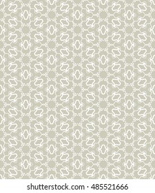 Seamless geometric line pattern in arabian style, ethnic ornament. Endless hexagonal texture for wallpaper, banners, invitation cards. Gray and white graphic lace background