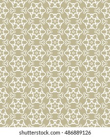 Seamless geometric line pattern in arabian style, ethnic ornament. Endless hexagonal texture for wallpaper, banners, invitation cards. Monochrome graphic lace background