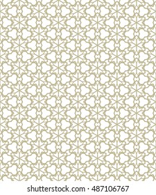 Seamless geometric line pattern in arabian style, ethnic ornament. Endless hexagonal texture for wallpaper, banners, invitation cards. Monochrome graphic lace background
