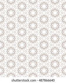 Seamless geometric line pattern in arabian style, ethnic ornament. Endless hexagonal texture for wallpaper, banners, invitation cards. Monochrome graphic lace background