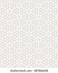 Seamless geometric line pattern in arabian style, ethnic ornament. Endless hexagonal texture for wallpaper, banners, invitation cards. Monochrome graphic lace background