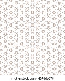 Seamless geometric line pattern in arabian style, ethnic ornament. Endless hexagonal texture for wallpaper, banners, invitation cards. Monochrome graphic lace background