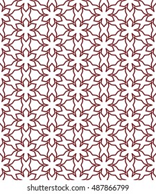 Seamless geometric line pattern in arabian style, ethnic ornament. Endless hexagonal texture for wallpaper, banners, invitation cards. Monochrome graphic lace background