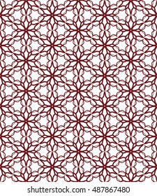 Seamless geometric line pattern in arabian style, ethnic ornament. Endless hexagonal texture for wallpaper, banners, invitation cards. Monochrome graphic lace background