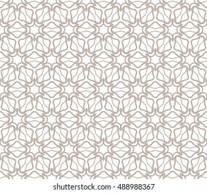 Seamless geometric line pattern in arabian style, ethnic ornament. Endless hexagonal texture for wallpaper, banners, invitation cards. Monochrome graphic lace background