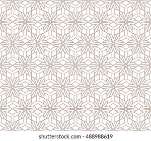 Seamless geometric line pattern in arabian style, ethnic ornament. Endless hexagonal texture for wallpaper, banners, invitation cards. Monochrome graphic lace background