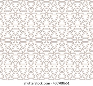 Seamless geometric line pattern in arabian style, ethnic ornament. Endless hexagonal texture for wallpaper, banners, invitation cards. Monochrome graphic lace background