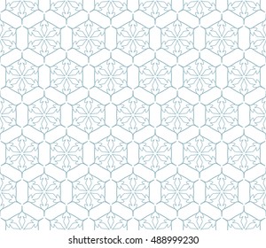 Seamless geometric line pattern in arabian style, ethnic ornament. Endless hexagonal texture for wallpaper, banners, invitation cards. Monochrome graphic lace background