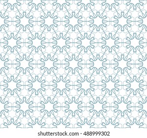 Seamless geometric line pattern in arabian style, ethnic ornament. Endless hexagonal texture for wallpaper, banners, invitation cards. Monochrome graphic lace background