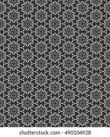 Seamless geometric line pattern in arabian style, ethnic ornament. Endless hexagonal texture for wallpaper, banners, invitation cards. Black and white monochrome graphic lace background