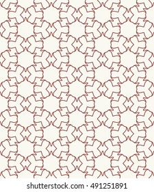 Seamless geometric line pattern in arabian style, ethnic ornament. Endless hexagonal texture for wallpaper, banners, invitation cards. Brown monochrome graphic lace background