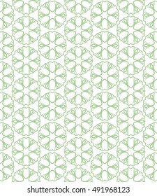 Seamless geometric line pattern in arabian style, ethnic ornament. Endless hexagonal texture for wallpaper, banners, invitation cards. Green and white graphic lace background