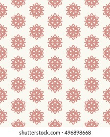 Seamless geometric line pattern in arabian style, ethnic ornament. Endless hexagonal texture for wallpaper, banners, invitation cards. Graphic lace background, pink color