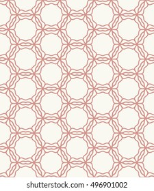 Seamless geometric line pattern in arabian style, ethnic ornament. Endless hexagonal texture for wallpaper, banners, invitation cards. Graphic lace background, pink color