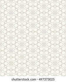 Seamless geometric line pattern in arabian style, ethnic ornament. Endless hexagonal texture for wallpaper, banners, invitation cards. Monochrome graphic lace background