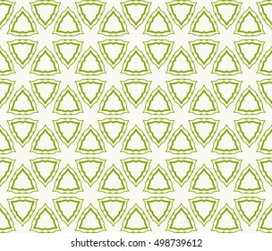 Seamless geometric line pattern in arabian style, ethnic ornament. Endless hexagonal texture for wallpaper, banners, invitation cards. Green and white graphic lace background