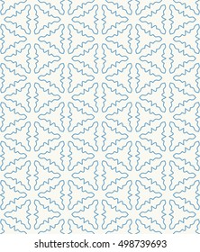 Seamless geometric line pattern in arabian style, ethnic ornament. Endless hexagonal texture for wallpaper, banners, invitation cards. Blue and white graphic lace background