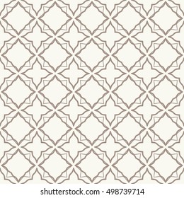 Seamless geometric line pattern in arabian style, ethnic ornament. Endless hexagonal texture for wallpaper, banners, invitation cards. Gray and white graphic lace background
