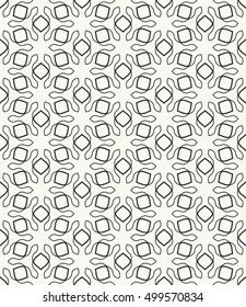 Seamless geometric line pattern in arabian style, ethnic ornament. Endless hexagonal texture for wallpaper, banners, invitation cards. Black and white graphic lace background