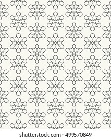 Seamless geometric line pattern in arabian style, ethnic ornament. Endless hexagonal texture for wallpaper, banners, invitation cards. Black and white graphic lace background