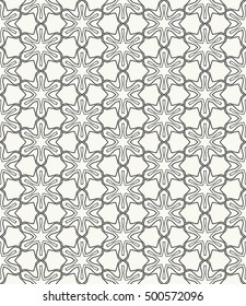 Seamless geometric line pattern in arabian style, ethnic ornament. Endless hexagonal texture for wallpaper, banners, invitation cards. Black and white graphic lace background