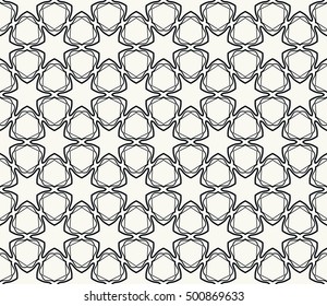 Seamless geometric line pattern in arabian style, ethnic ornament. Endless hexagonal texture for wallpaper, banners, invitation cards. Black and white graphic lace background
