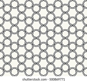 Seamless geometric line pattern in arabian style, ethnic ornament. Endless hexagonal texture for wallpaper, banners, invitation cards. Black and white graphic lace background