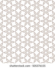 Seamless geometric line pattern in arabian style, ethnic ornament. Endless hexagonal texture for wallpaper, banners, invitation cards. Brown and white graphic lace background