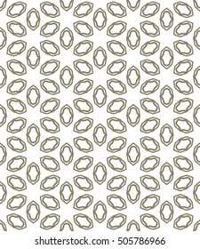 Seamless geometric line pattern in arabian style, ethnic ornament. Endless hexagonal texture for wallpaper, banners, invitation cards. Brown and white graphic lace background