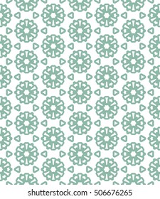Seamless geometric line pattern in arabian style, ethnic ornament. Endless hexagonal texture for wallpaper, banners, invitation cards. Green and white graphic lace background