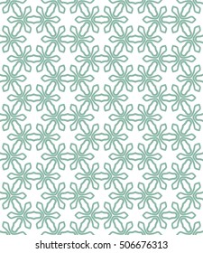 Seamless geometric line pattern in arabian style, ethnic ornament. Endless hexagonal texture for wallpaper, banners, invitation cards. Green and white graphic lace background