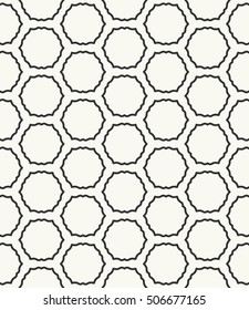 Seamless geometric line pattern in arabian style, ethnic ornament. Endless hexagonal texture for wallpaper, banners, invitation cards. Black and white graphic lace background