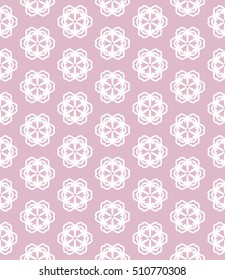 Seamless geometric line pattern in arabian style, ethnic ornament. Endless hexagonal texture for wallpaper, banners, invitation cards. Purple and white graphic lace background