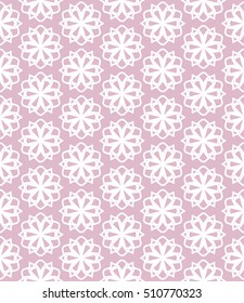 Seamless geometric line pattern in arabian style, ethnic ornament. Endless hexagonal texture for wallpaper, banners, invitation cards. Purple and white graphic lace background
