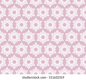 Seamless geometric line pattern in arabian style, ethnic ornament. Endless hexagonal texture for wallpaper, banners, invitation cards. Purple and white graphic lace background