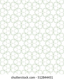 Seamless geometric line pattern in arabian style, ethnic ornament. Endless hexagonal texture for wallpaper, banners, invitation cards. Green and white graphic lace background