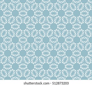 Seamless geometric line pattern in arabian style, ethnic ornament. Endless hexagonal texture for wallpaper, banners, invitation cards. Blue and white graphic lace background
