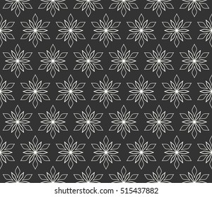 Seamless geometric line pattern in arabian style, ethnic ornament. Endless hexagonal texture for wallpaper, banners, invitation cards. Black and white graphic lace background