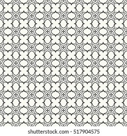 Seamless geometric line pattern in arabian style, ethnic ornament. Endless texture for wallpaper, banners, flyers, invitation cards. Black and white graphic lace background