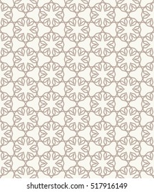Seamless geometric line pattern in arabian style, ethnic ornament. Endless hexagonal texture for wallpaper, banners, flyers, invitation cards. Monochrome graphic lace background