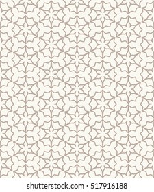 Seamless geometric line pattern in arabian style, ethnic ornament. Endless hexagonal texture for wallpaper, banners, flyers, invitation cards. Monochrome graphic lace background