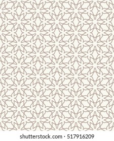 Seamless geometric line pattern in arabian style, ethnic ornament. Endless hexagonal texture for wallpaper, banners, flyers, invitation cards. Monochrome graphic lace background