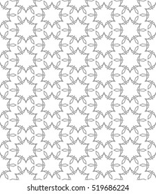 Seamless geometric line pattern in arabian style, ethnic ornament. Endless hexagonal texture for wallpaper, banners, invitation cards. Gray and white graphic lace background