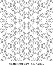 Seamless geometric line pattern in arabian style, ethnic ornament. Endless hexagonal texture for wallpaper, banners, invitation cards. Black and white graphic lace background