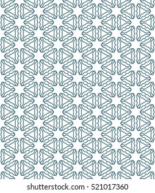Seamless geometric line pattern in arabian style, ethnic ornament. Endless hexagonal texture for wallpaper, banners, invitation cards. Monochrome graphic lace background