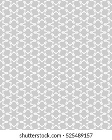 Seamless geometric line pattern in arabian style, ethnic ornament. Endless hexagonal texture for wallpaper, banners, invitation cards. Gray and white graphic lace background