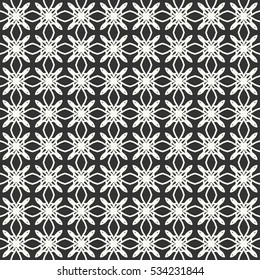 Seamless geometric line pattern in arabian style, ethnic ornament. Endless texture for wallpaper, banners, invitation cards. Black and white graphic lace background