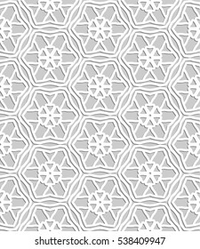 Seamless geometric line pattern in arabian style, ethnic ornament. Endless hexagonal texture for wallpaper, banners, invitation cards. Monochrome graphic lace background, islamic pattern