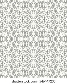 Seamless geometric line pattern in arabian style, ethnic ornament. Endless hexagonal texture for wallpaper, banners, invitations, business cards. Monochrome lace background