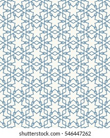 Seamless geometric line pattern in arabian style, ethnic ornament. Endless hexagonal texture for wallpaper, banners, invitations, business cards. Monochrome lace background